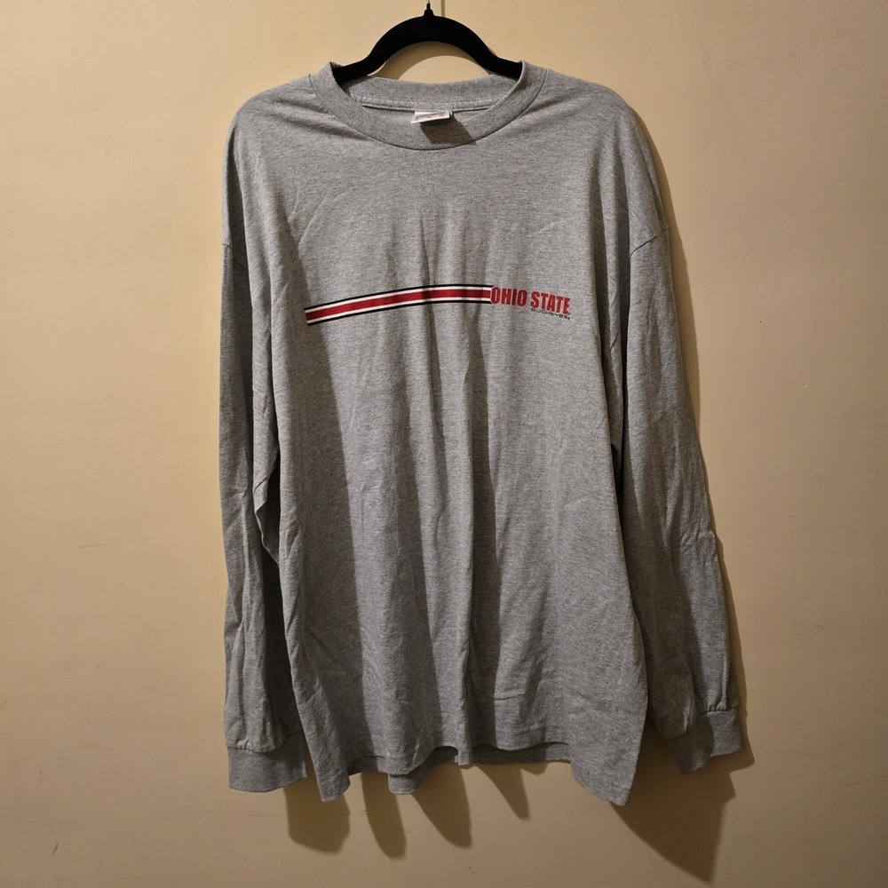 Ohio State Buckeyes Long Sleeve T-Shirt Mens XL Gray NCAA Graphic Tee